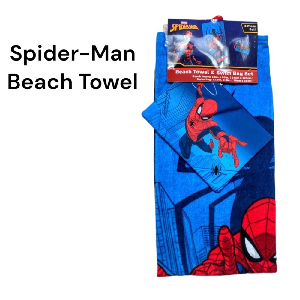 NWT Marvel Spider-Man Beach Towel & Swim Bag Set